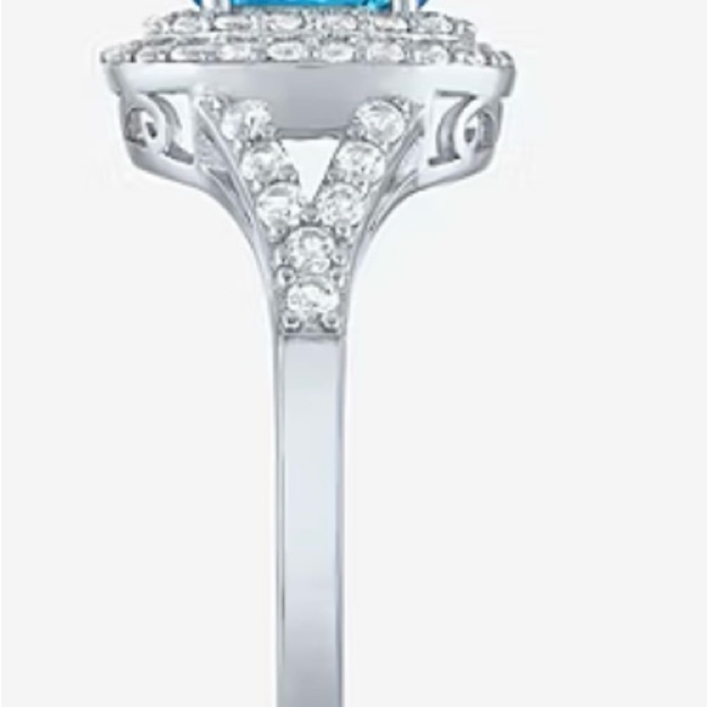 Blue Topaz Cocktail Ring 7 - Picture 4 of 13